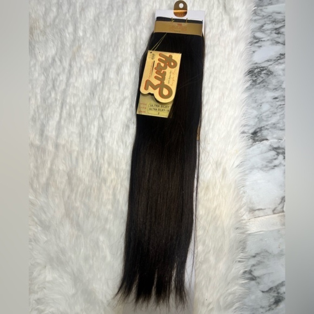 100% Human hair extension Weave Dark Brown Straight hair